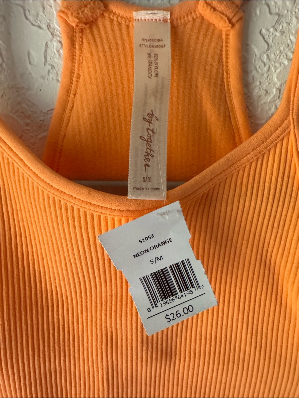 By Together Orange Ribbed Racerback Crop Top - Picture 2 of 4